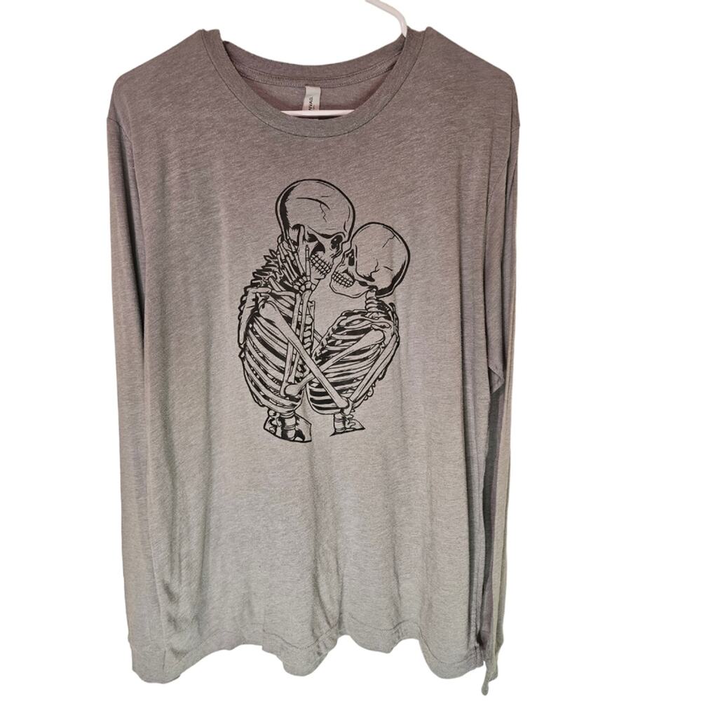 Bella+ Canvas Embracing Skeleton stretch knit long sleeved Graphic T.  Mens' L